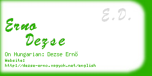 erno dezse business card