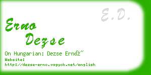 erno dezse business card